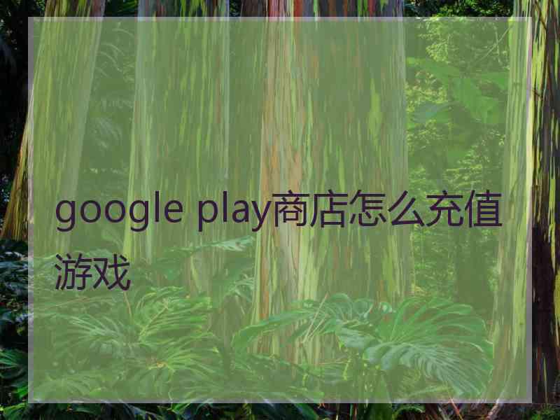 google play商店怎么充值游戏