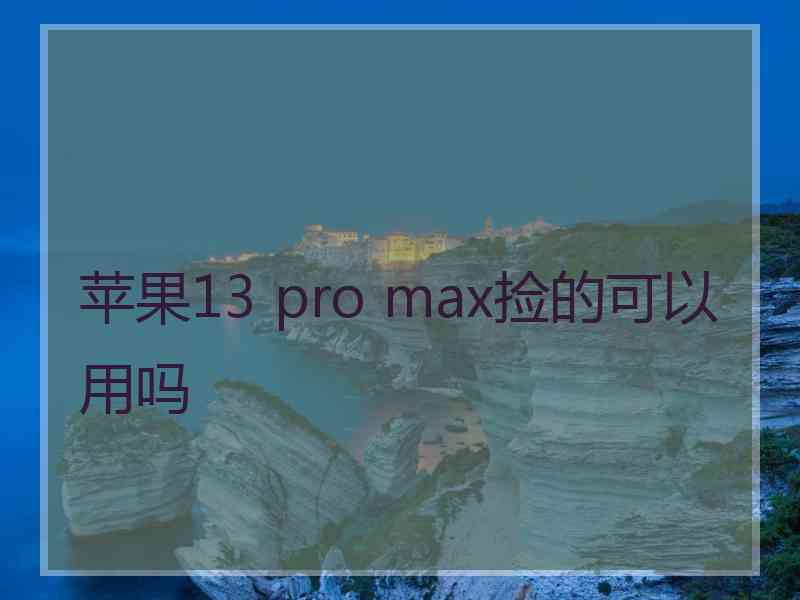 苹果13 pro max捡的可以用吗