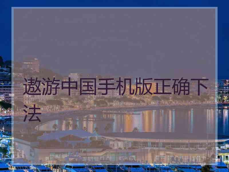 遨游中国手机版正确下法