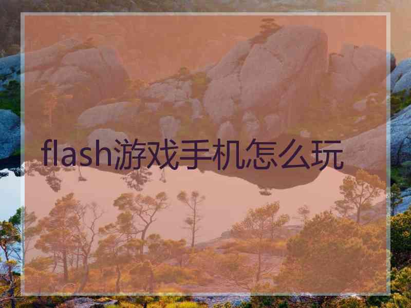 flash游戏手机怎么玩