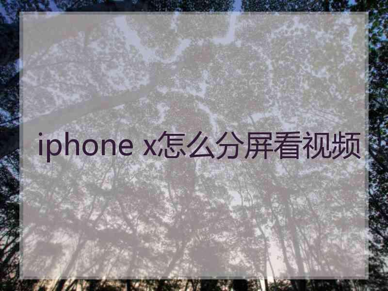 iphone x怎么分屏看视频