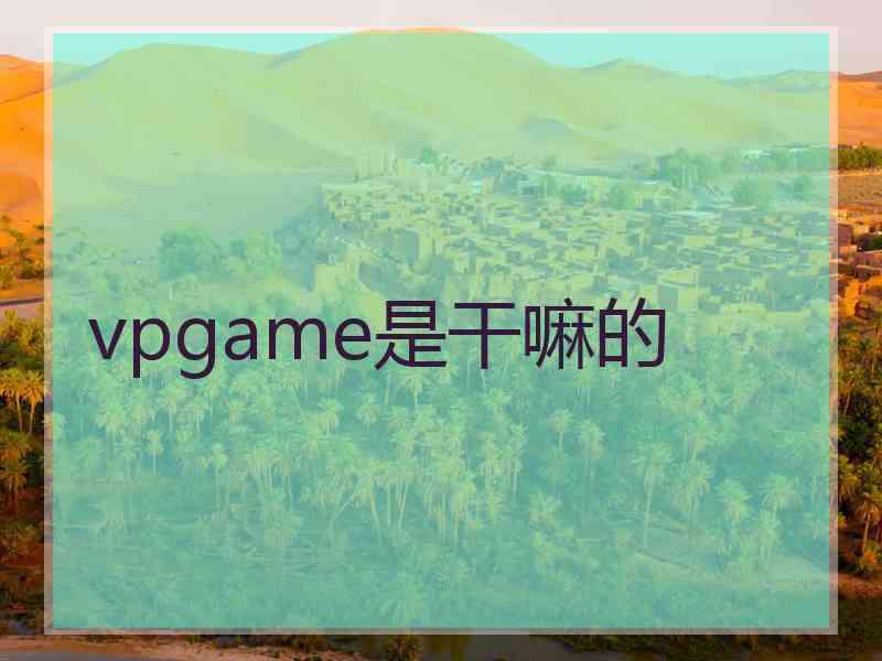 vpgame是干嘛的