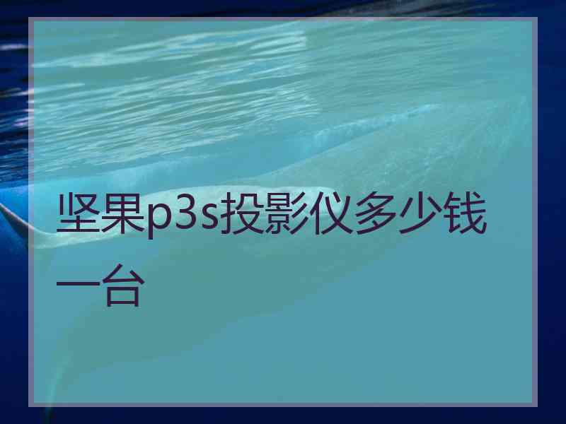 坚果p3s投影仪多少钱一台