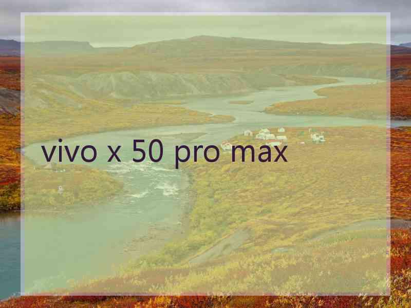 vivo x 50 pro max