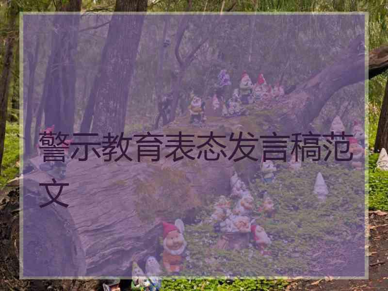 警示教育表态发言稿范文