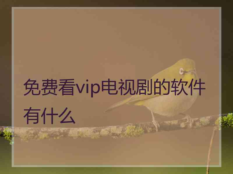 免费看vip电视剧的软件有什么