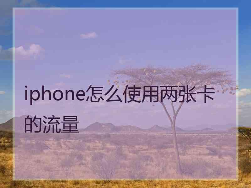 iphone怎么使用两张卡的流量