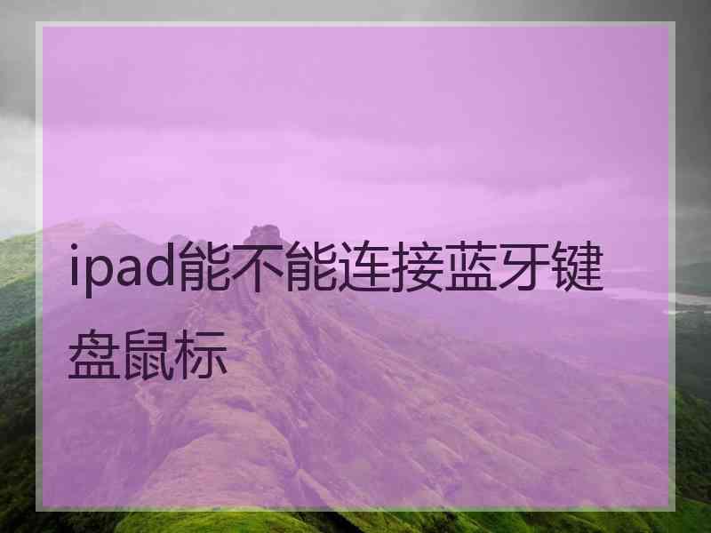 ipad能不能连接蓝牙键盘鼠标