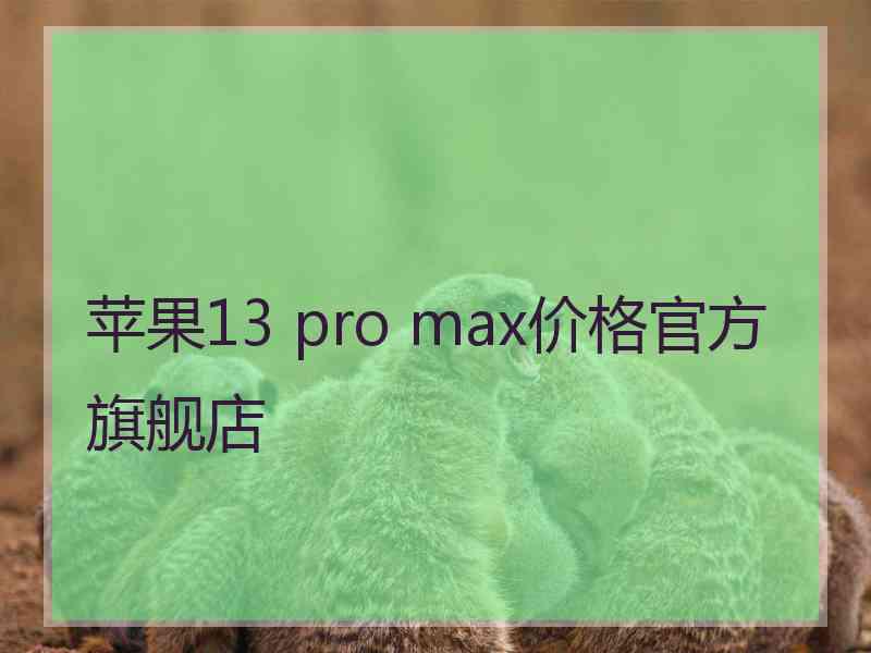 苹果13 pro max价格官方旗舰店