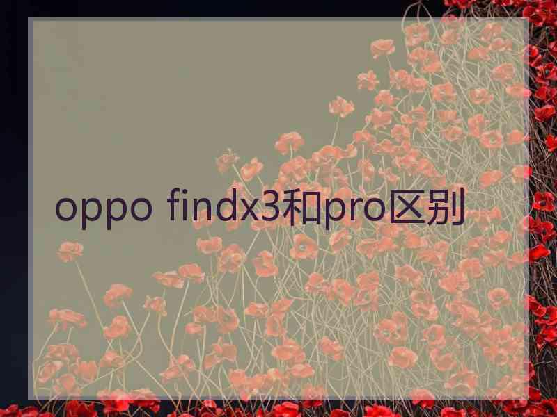 oppo findx3和pro区别