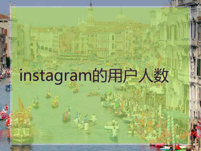 instagram的用户人数