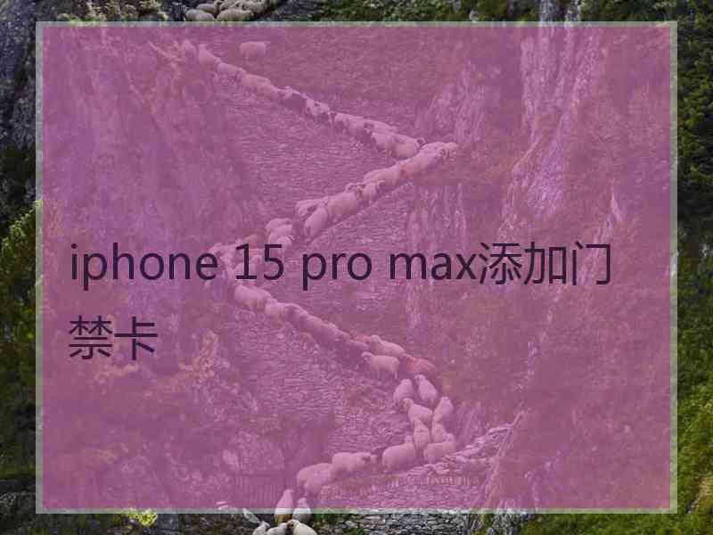 iphone 15 pro max添加门禁卡