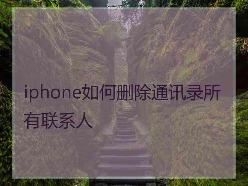 iphone如何删除通讯录所有联系人