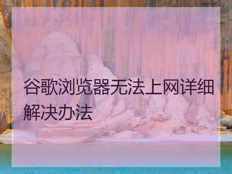 谷歌浏览器无法上网详细解决办法