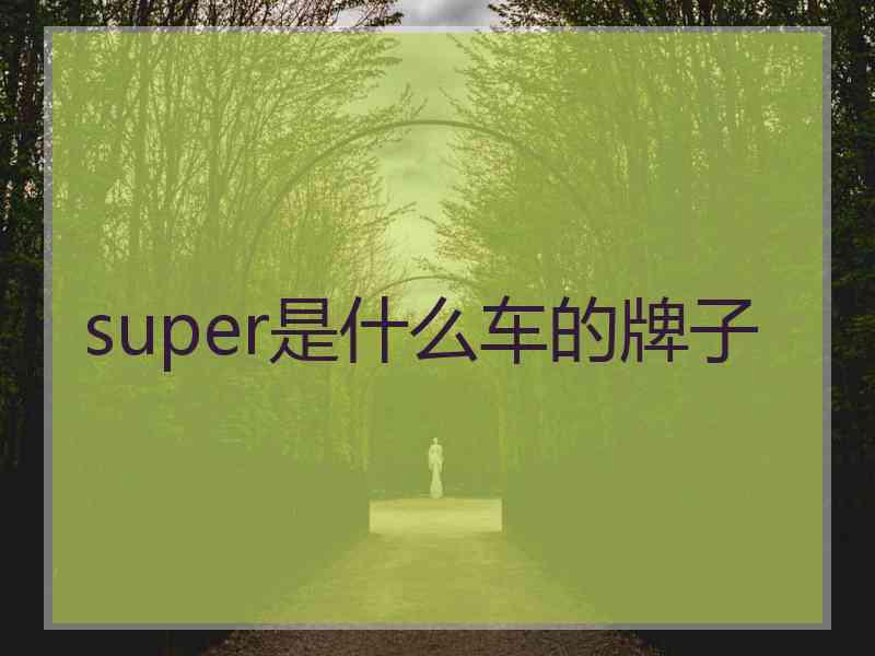 super是什么车的牌子