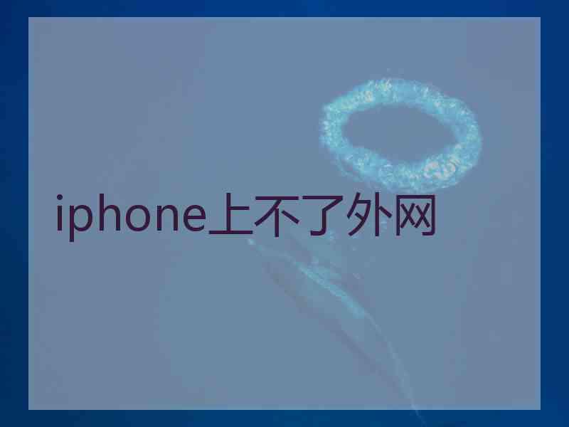 iphone上不了外网