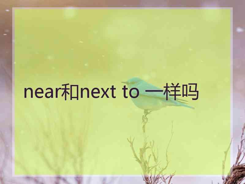 near和next to 一样吗