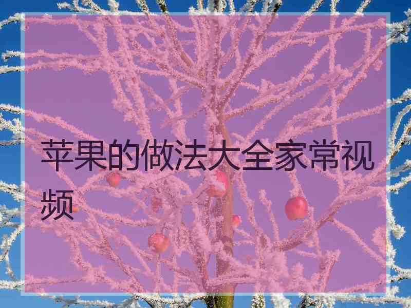 苹果的做法大全家常视频