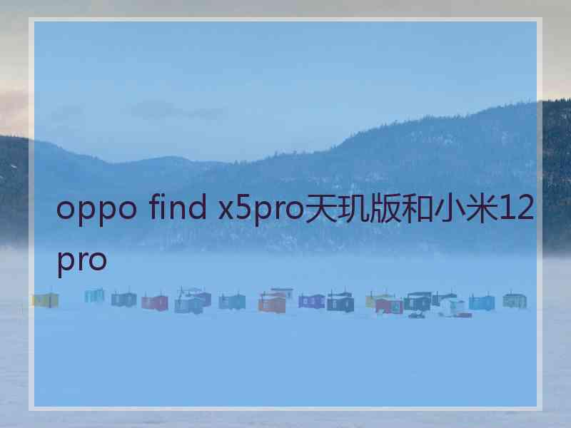 oppo find x5pro天玑版和小米12pro