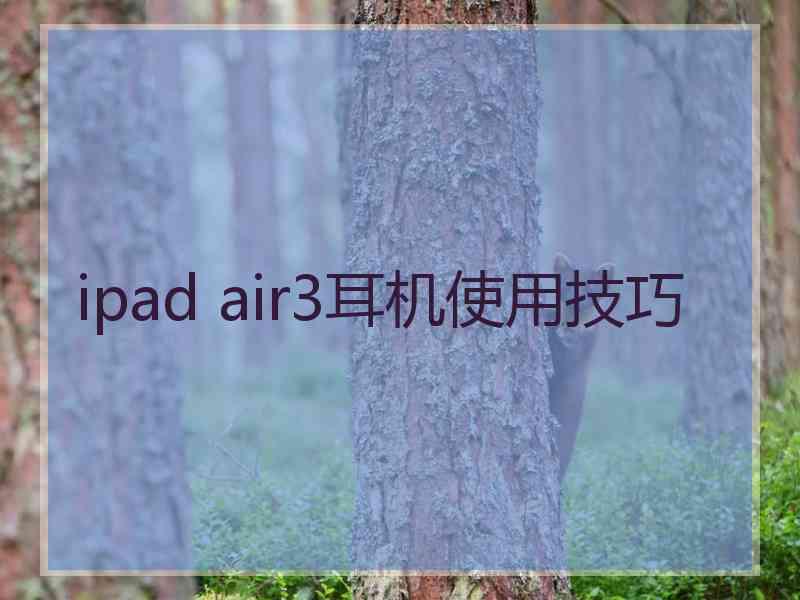 ipad air3耳机使用技巧