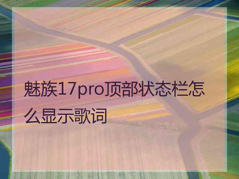 魅族17pro顶部状态栏怎么显示歌词