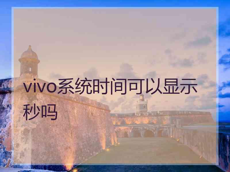 vivo系统时间可以显示秒吗