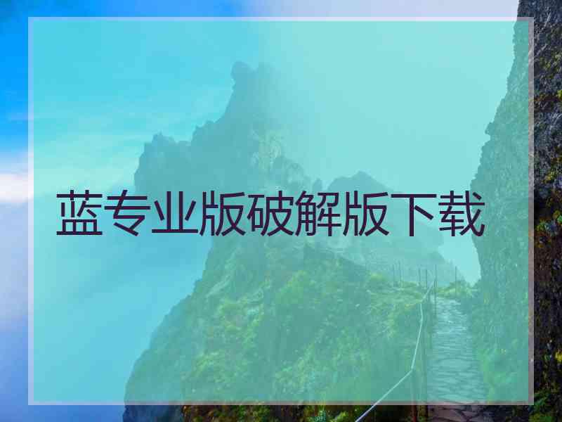 蓝专业版破解版下载