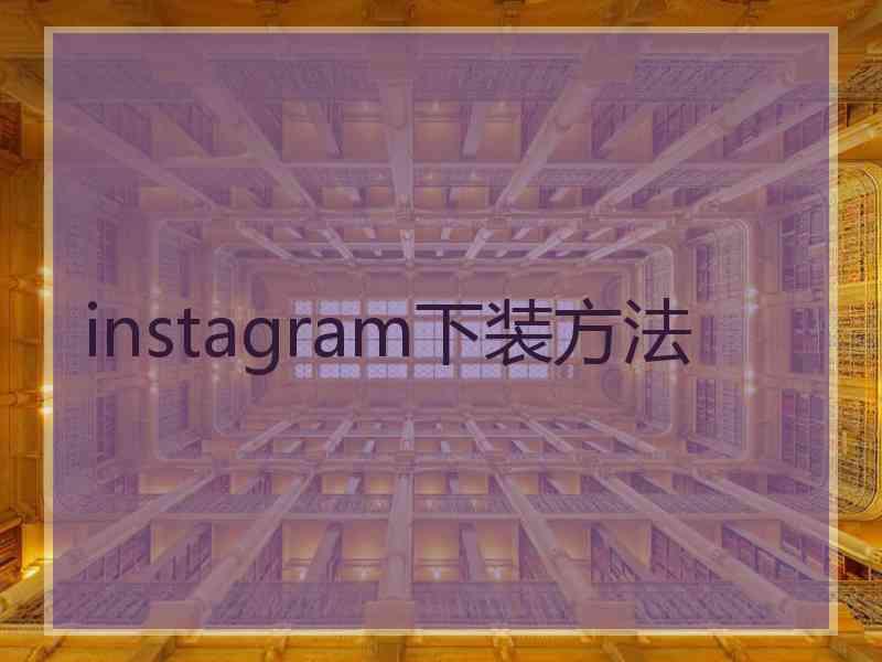 instagram下装方法