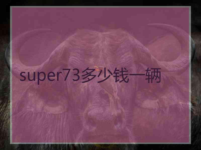 super73多少钱一辆