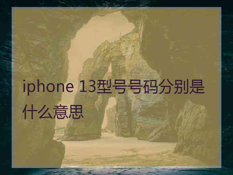 iphone 13型号号码分别是什么意思