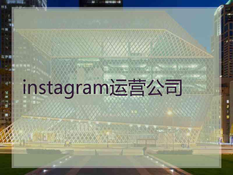 instagram运营公司