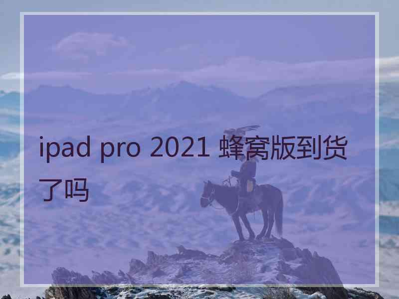 ipad pro 2021 蜂窝版到货了吗