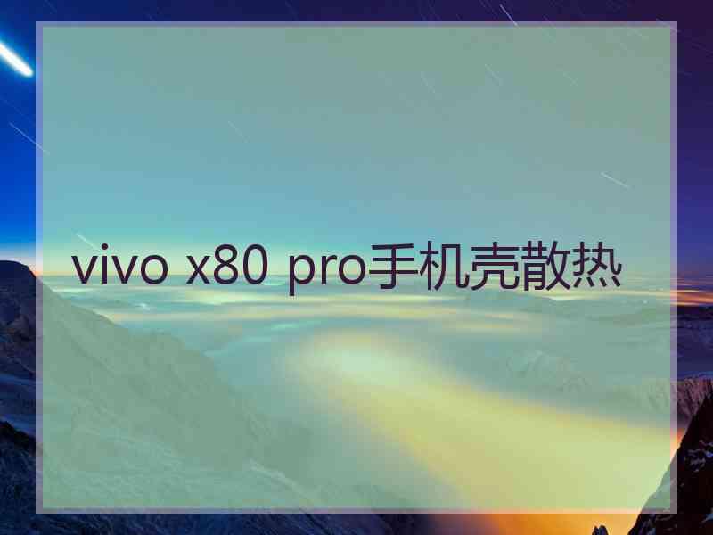 vivo x80 pro手机壳散热