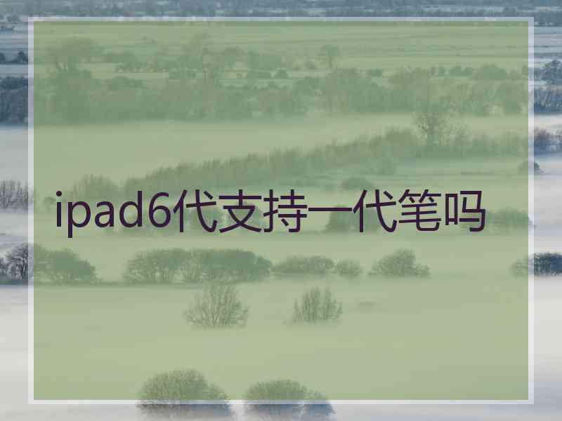 ipad6代支持一代笔吗