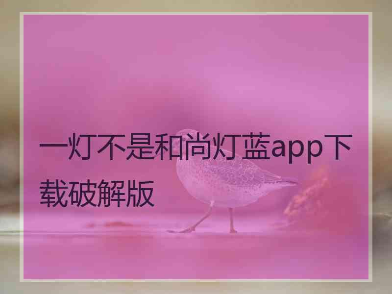 一灯不是和尚灯蓝app下载破解版