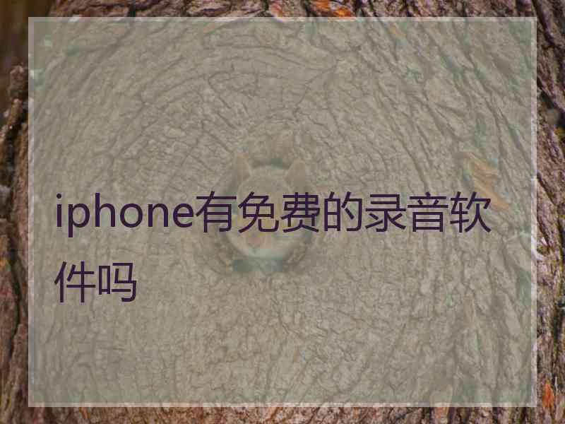 iphone有免费的录音软件吗