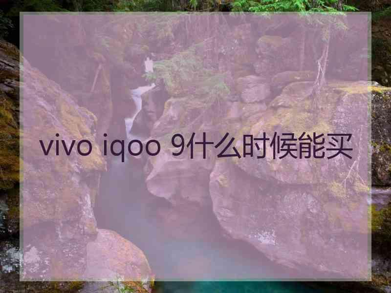 vivo iqoo 9什么时候能买