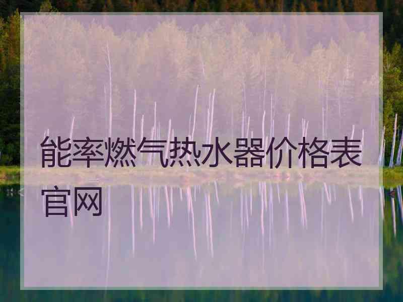 能率燃气热水器价格表官网