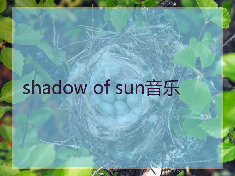 shadow of sun音乐