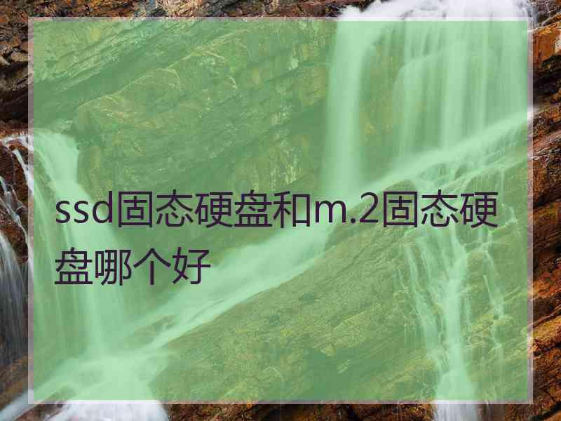 ssd固态硬盘和m.2固态硬盘哪个好