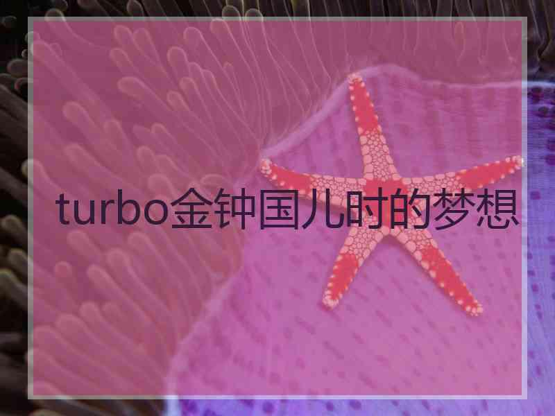 turbo金钟国儿时的梦想