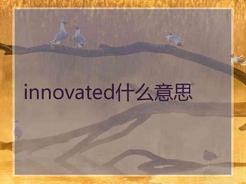 innovated什么意思