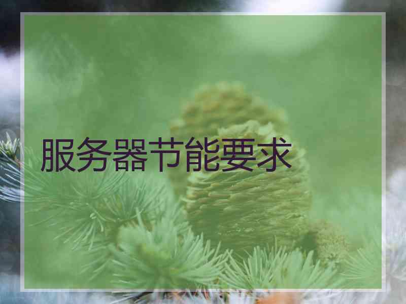 服务器节能要求