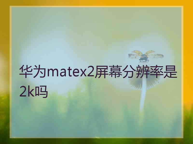 华为matex2屏幕分辨率是2k吗