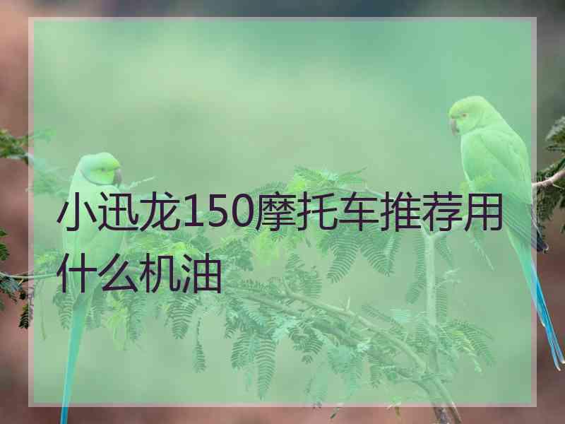 小迅龙150摩托车推荐用什么机油