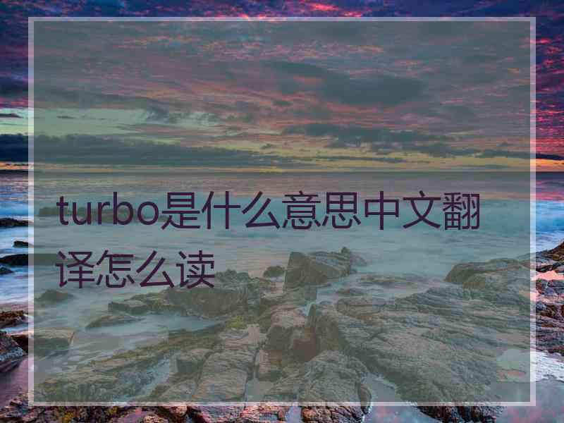 turbo是什么意思中文翻译怎么读