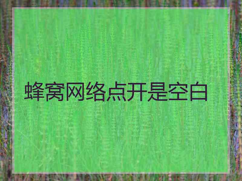 蜂窝网络点开是空白