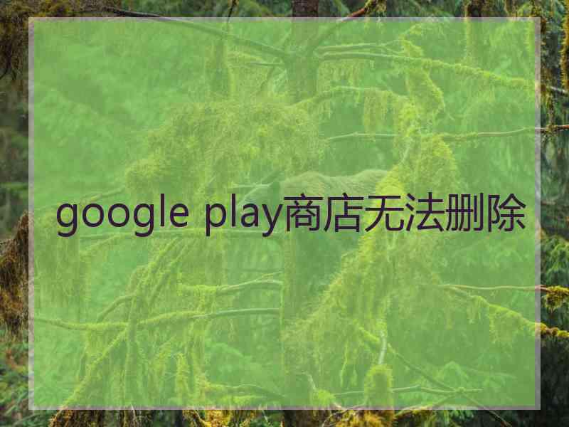 google play商店无法删除