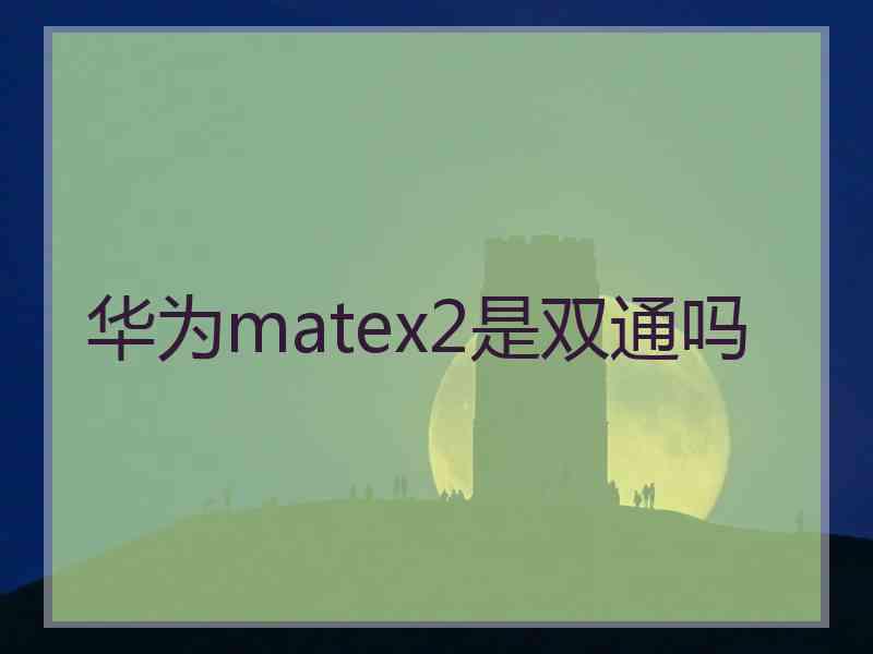 华为matex2是双通吗