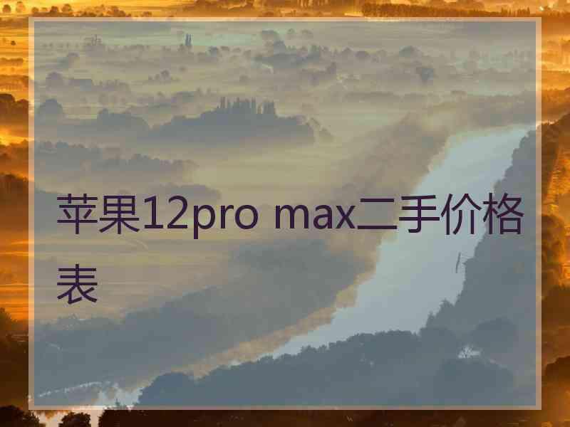 苹果12pro max二手价格表